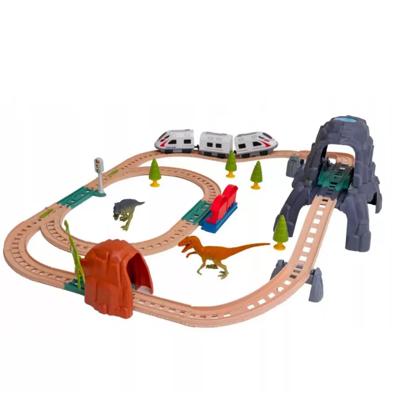 LEAN TOYS Parque dos dinossauros comboio elétrico com luzes e sons 76 cm