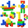 LEAN TOYS Conjunto de blocos magnéticos para crianças puzzle colorido 32 unid.