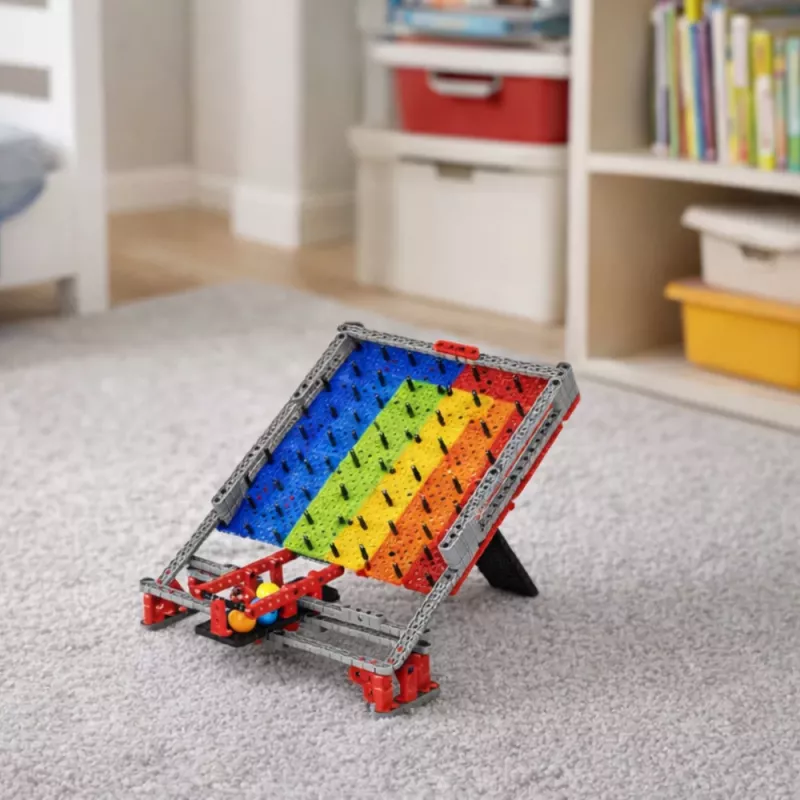 LEAN TOYS Blocos de tabuleiro arco-íris pista de bolas jogo de apanhar bolas 477 peças