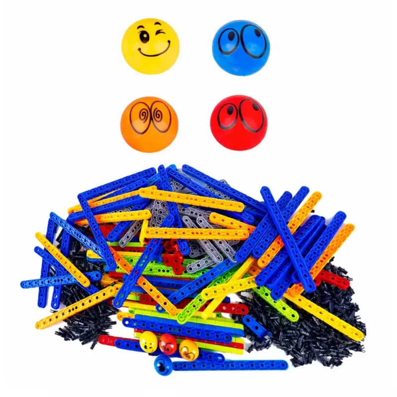 LEAN TOYS Blocos de construção educativos pista de bolas colorido 550 peças