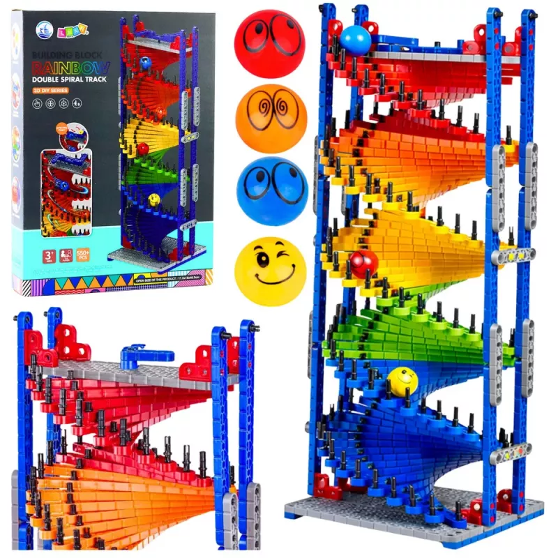LEAN TOYS Blocos de construção educativos pista de bolas colorido 550 peças