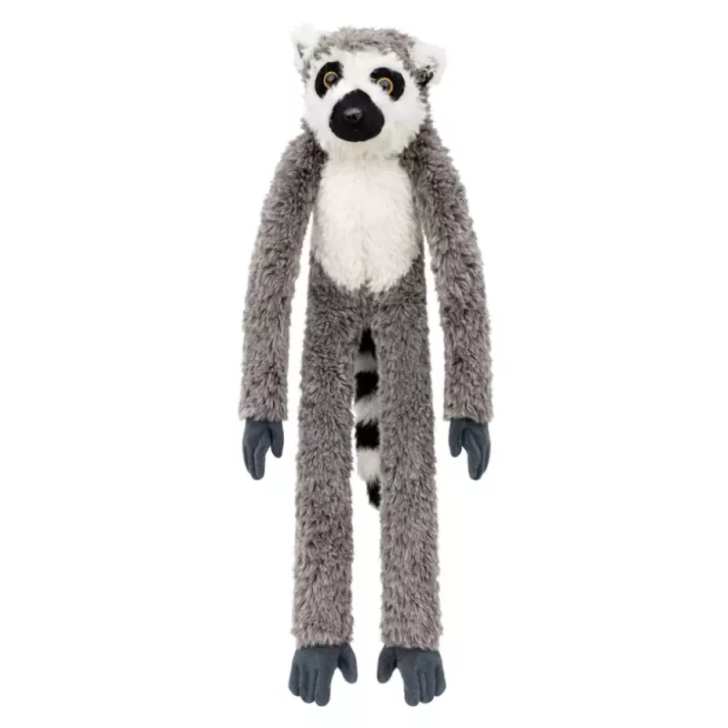 LEAN TOYS Peluche lémure peluche com velcro para pendurar cinzento 35cm