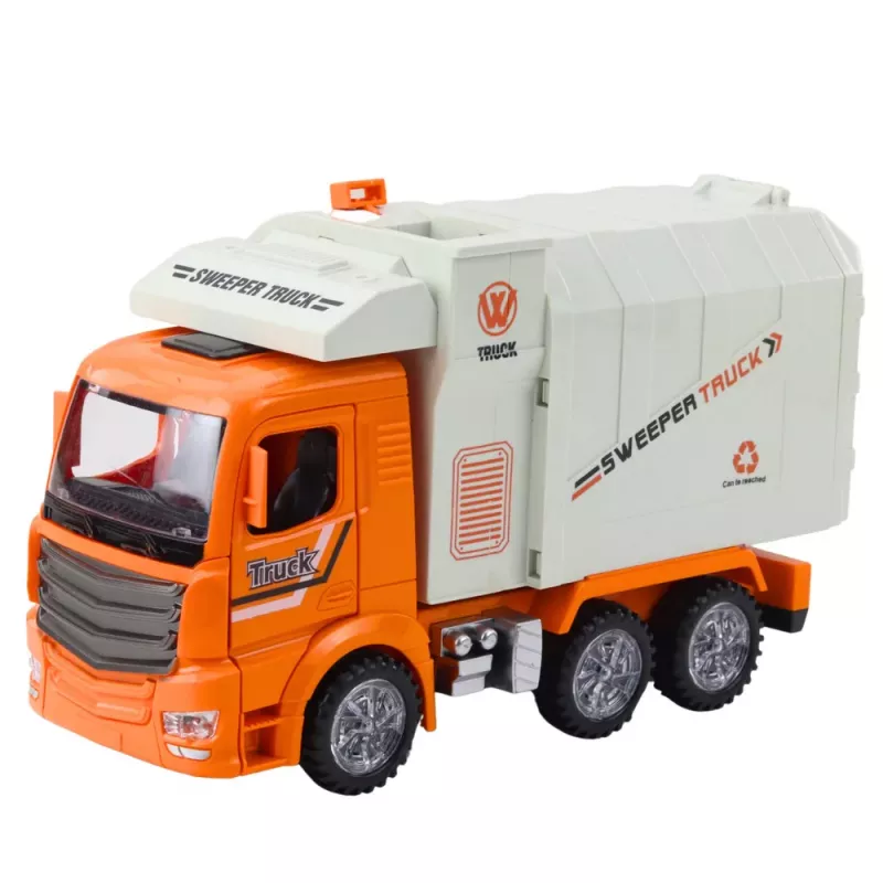 LEAN TOYS Camião do lixo City luzes e sons laranja