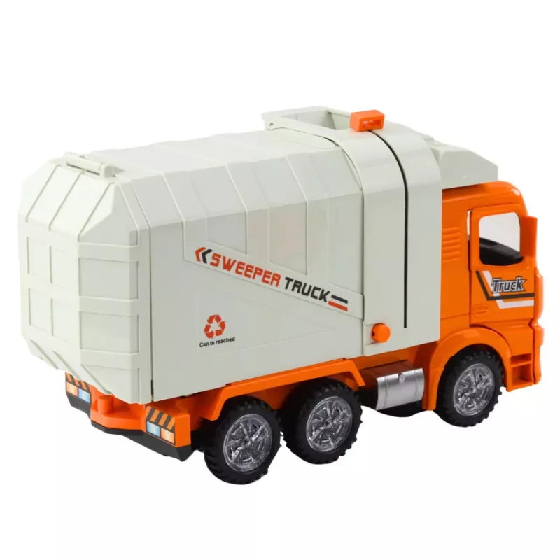 LEAN TOYS Camião do lixo City luzes e sons laranja