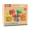 LEAN TOYS Conjunto de frutas e legumes para cortar, 34 peças