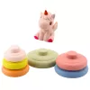 LEAN TOYS Pirâmide sensorial macia unicórnio borracha ECO colorida
