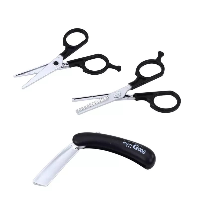 LEAN TOYS Conjunto de pequeno barbeiro máquina de cortar cabelo tesoura acessórios 10 peças