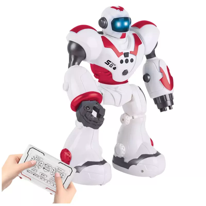 LEAN TOYS Robô RC interativo com controlo remoto 16 funções luzes e sons rosa