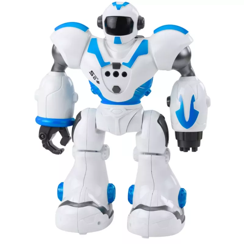 LEAN TOYS Robô RC interativo com controlo remoto 16 funções luzes e sons azul