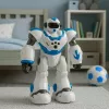 LEAN TOYS Robô RC interativo com controlo remoto 16 funções luzes e sons azul
