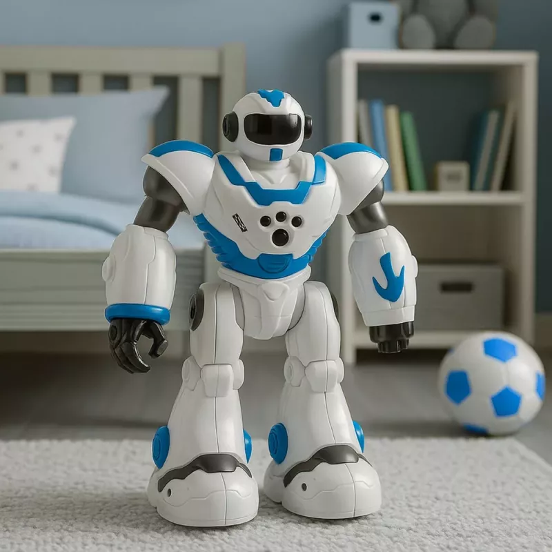 LEAN TOYS Robô RC interativo com controlo remoto 16 funções luzes e sons azul