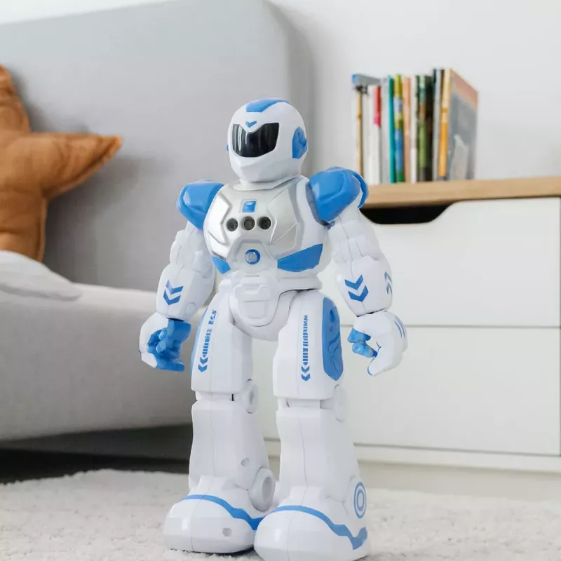 LEAN TOYS Robô educativo com controlo remoto RC fala dança luzes e sons azul