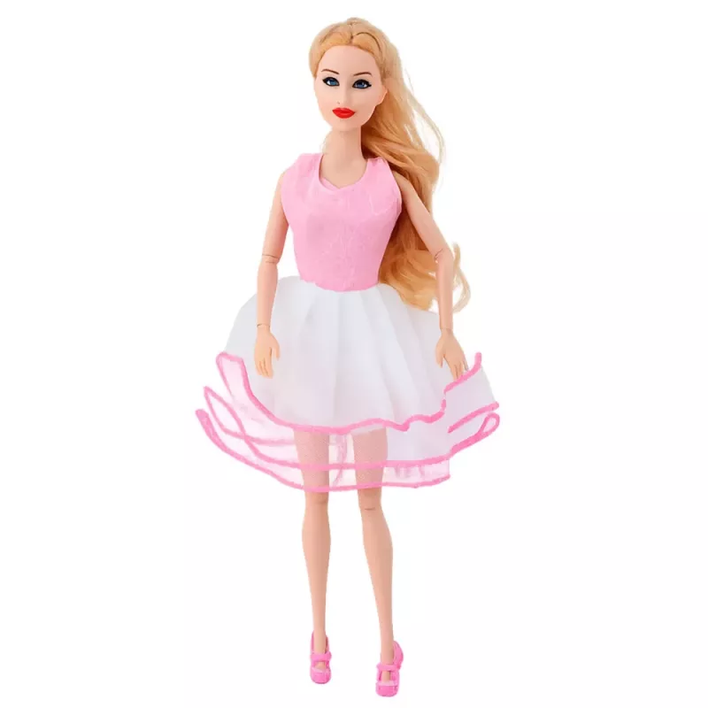 LEAN TOYS Conjunto de guarda-roupa rosa para bonecas, vestidos, sapatos, acessórios