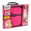 LEAN TOYS Conjunto de guarda-roupa rosa para bonecas, vestidos, sapatos, acessórios