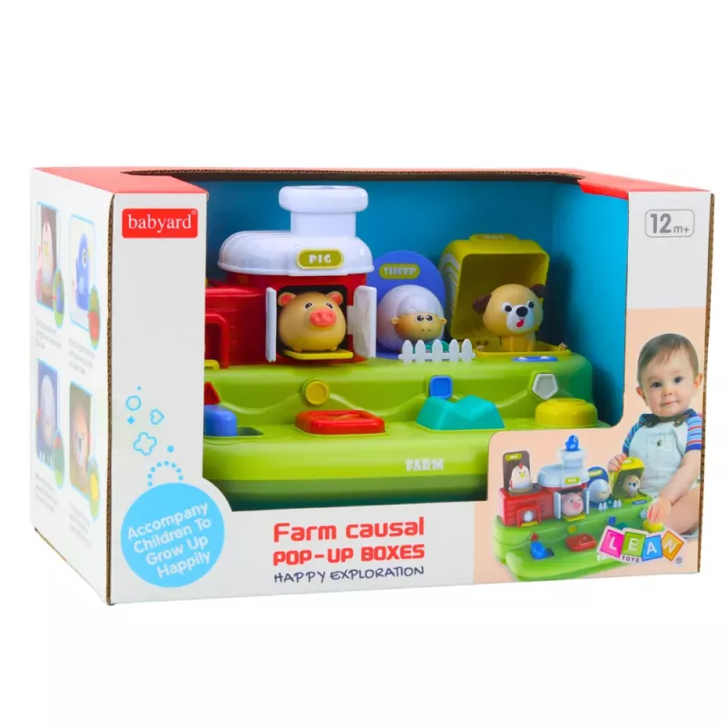 LEAN TOYS Brinquedo educativo interativo para crianças pequenas - animais da quinta pop-up