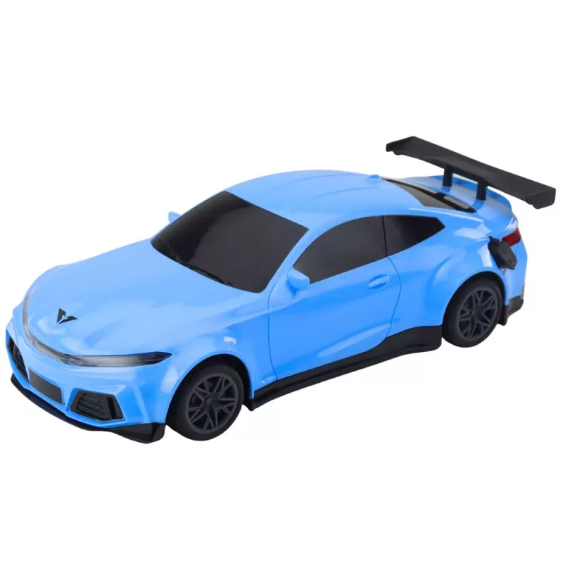 LEAN TOYS Carro desportivo elétrico com controlo remoto e estação de carregamento azul