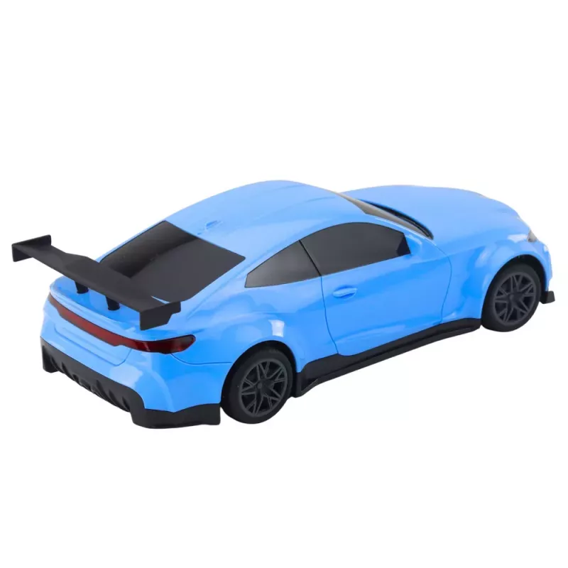 LEAN TOYS Carro desportivo elétrico com controlo remoto e estação de carregamento azul