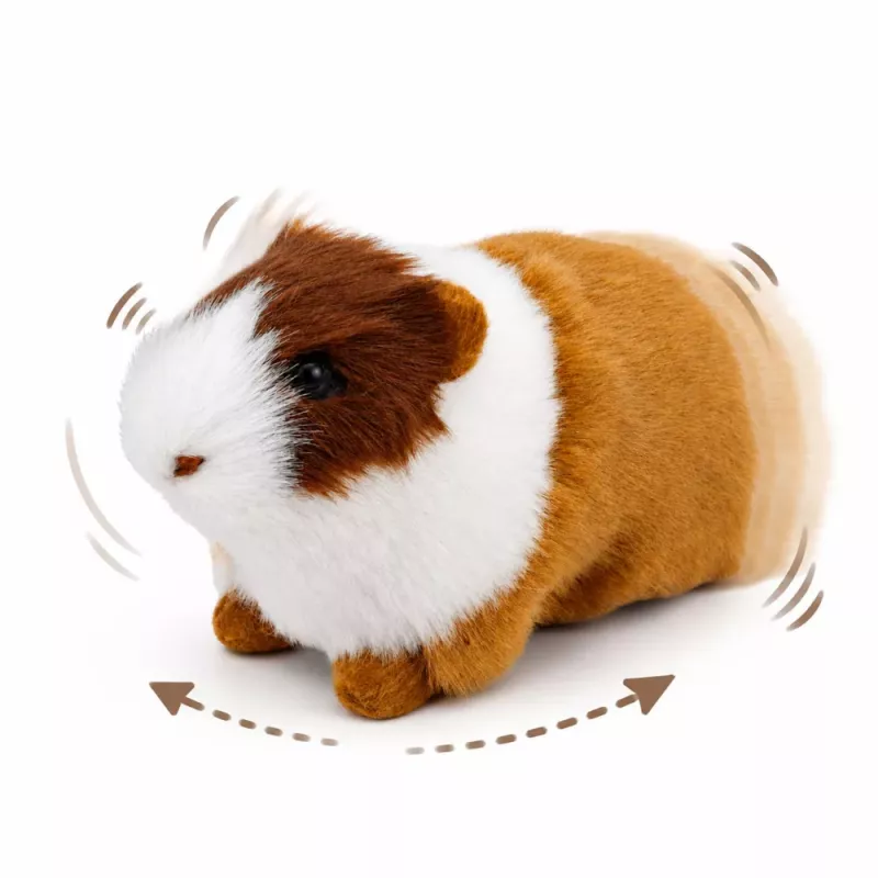 LEAN TOYS Porquinho-da-índia peluche realista com pelo macio castanho 12 cm