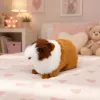 LEAN TOYS Porquinho-da-índia peluche realista com pelo macio castanho 12 cm