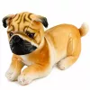 LEAN TOYS Peluche cão pug peluche cão macio 25 cm