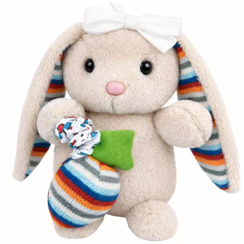 LEAN TOYS Caixa de música coelhinho peluche macio peluche mascote bege