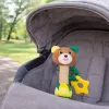 LEAN TOYS Urso de peluche chocalho com mordedor e guincho para bebés
