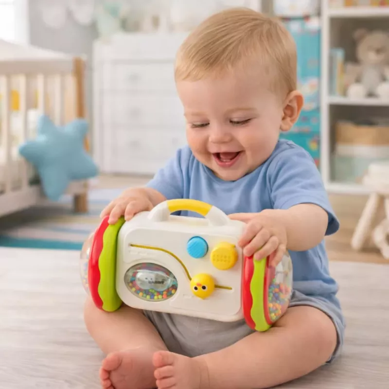 LEAN TOYS Espelho de fuga brinquedo educativo interativo para crianças pequenas chocalho