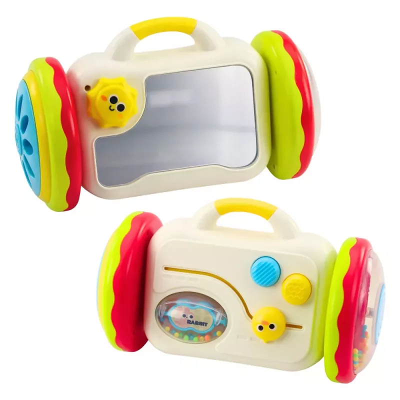 LEAN TOYS Espelho de fuga brinquedo educativo interativo para crianças pequenas chocalho