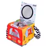 LEAN TOYS Cubo sensorial macio com espelho carros e sinais de trânsito para crianças pequenas