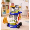 LEAN TOYS Conjunto de limpeza para crianças com carrinho, aspirador interativo e acessórios