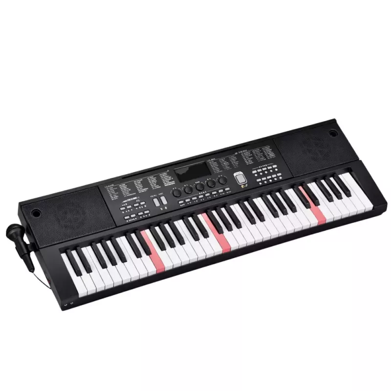LEAN TOYS Teclado piano eletrónico com microfone 200 sons 61 teclas 78cm