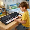 LEAN TOYS Teclado piano eletrónico com microfone 200 sons 61 teclas 78cm