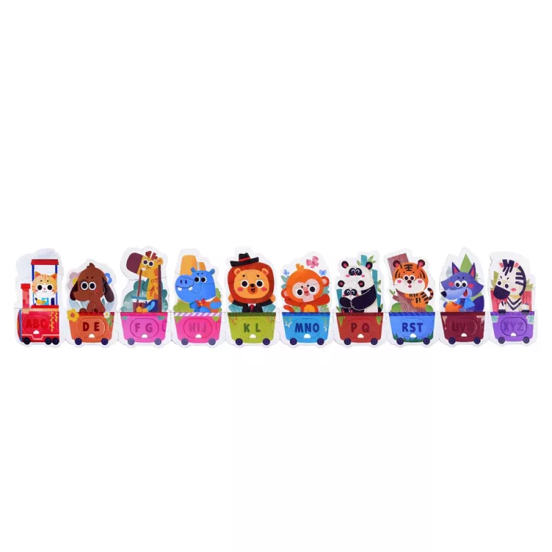 LEAN TOYS Puzzle educativo para crianças pequenas comboio do alfabeto com animais 40 peças