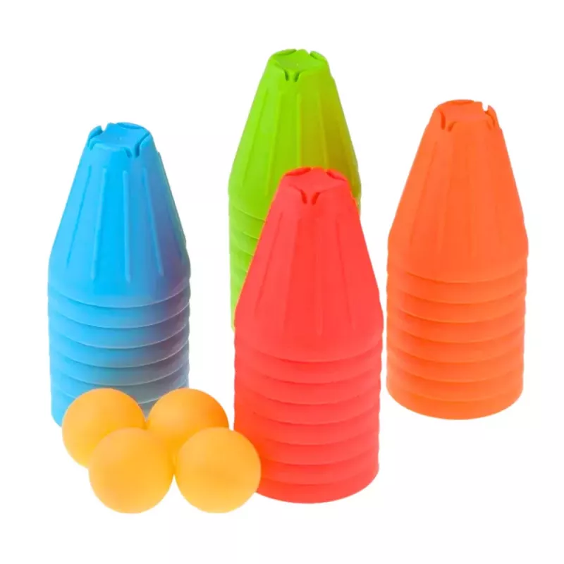 LEAN TOYS Jogo educativo de destreza Fast Cups 3em1 bolas copos 38 peças