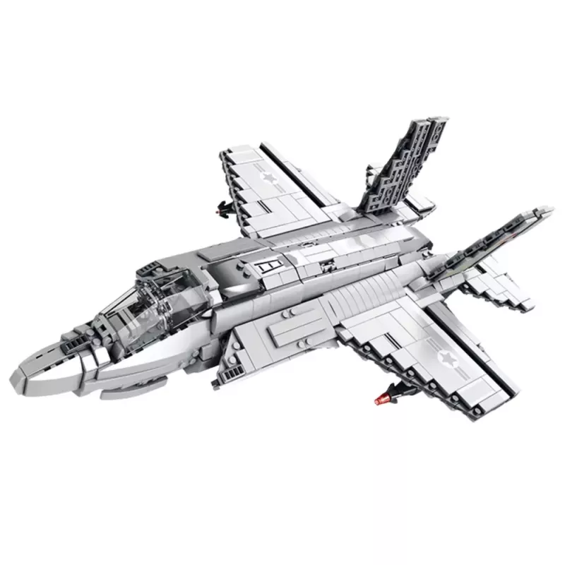 LEAN TOYS Avião de combate F-35 Lightning II blocos de construção cinzento 1490 peças