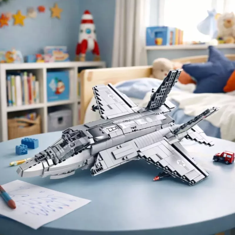 LEAN TOYS Avião de combate F-35 Lightning II blocos de construção cinzento 1490 peças