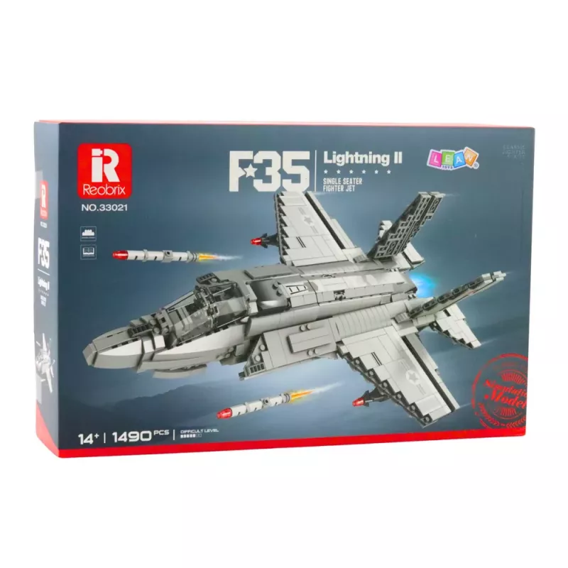 LEAN TOYS Avião de combate F-35 Lightning II blocos de construção cinzento 1490 peças