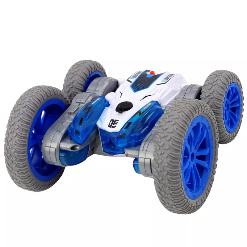 LEAN TOYS Carro acrobático com controlo remoto RC luzes fumo drift 360° azul