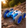 LEAN TOYS Carro acrobático com controlo remoto RC luzes fumo drift 360° azul