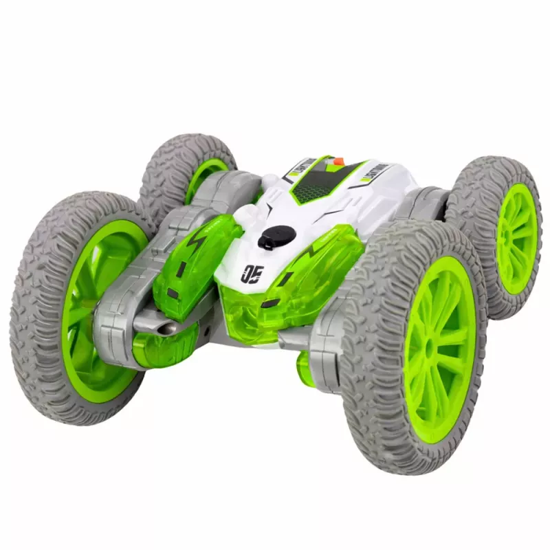 LEAN TOYS Carro de acrobacias com controlo remoto RC luzes fumo drift 360° verde