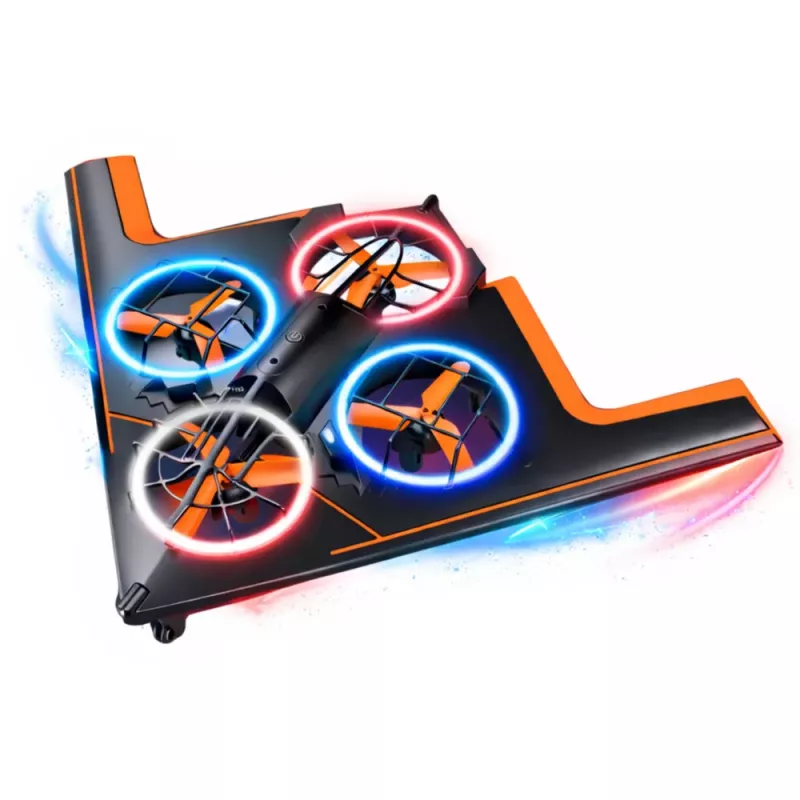LEAN TOYS Drone quadricóptero voador com controlo remoto, luzes LED e controlo por app