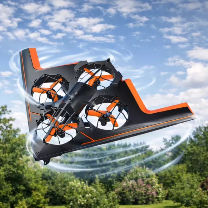 LEAN TOYS Drone quadricóptero voador com controlo remoto, luzes LED e controlo por app