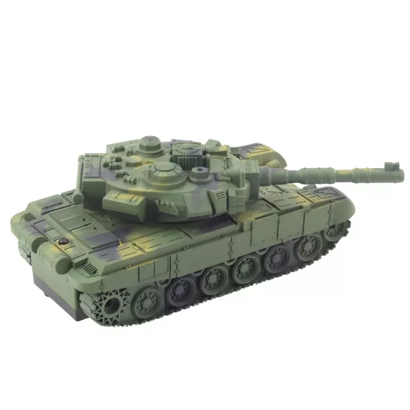 LEAN TOYS Carro de combate militar T90 com controlo remoto RC luzes sons verde 1:18