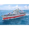 LEAN TOYS Porta-aviões navio de guerra RC com controlo remoto iluminação LED 1:390