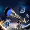 LEAN TOYS Telescópio astronómico educativo em alumínio com tripé e acessórios 1,35 m