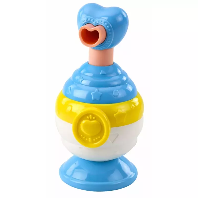 LEAN TOYS Conjunto de brinquedos de banho pato distribuidor de sabão copo azul
