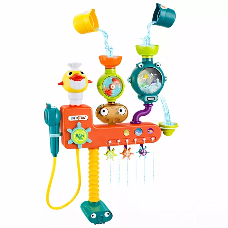 LEAN TOYS Brinquedo de banho Overflow rodas copos duche