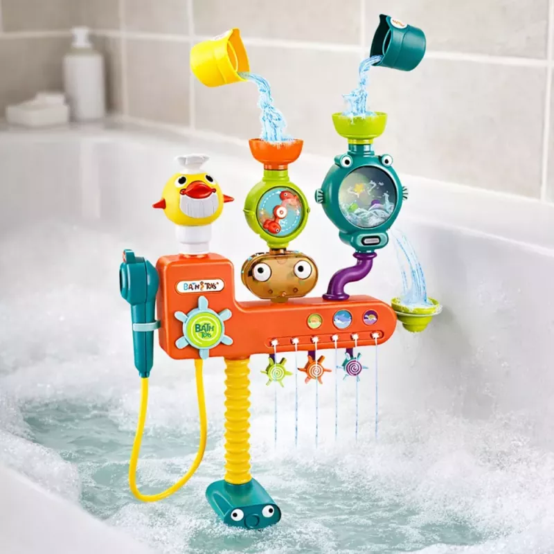 LEAN TOYS Brinquedo de banho Overflow rodas copos duche