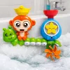 LEAN TOYS Brinquedo de banho de água macaco lagarta copos ventosas