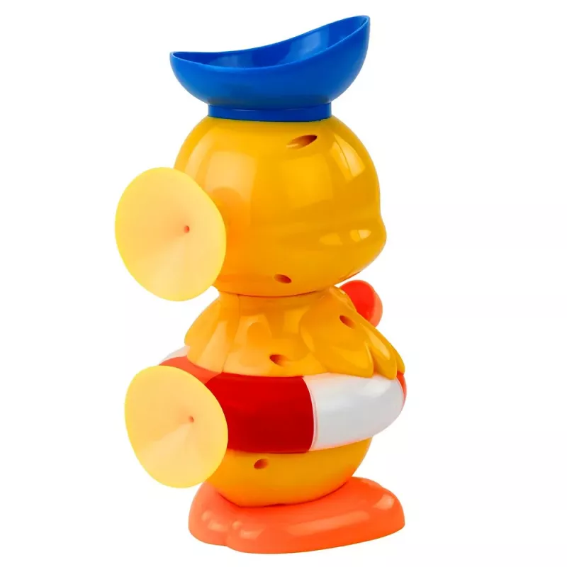 LEAN TOYS Brinquedo de banho interativo pato com moinho, ventosas e colher